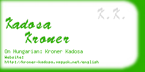 kadosa kroner business card